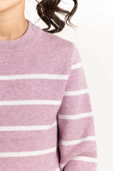Toddler Girl Purple Striped Sweater 224-616-301